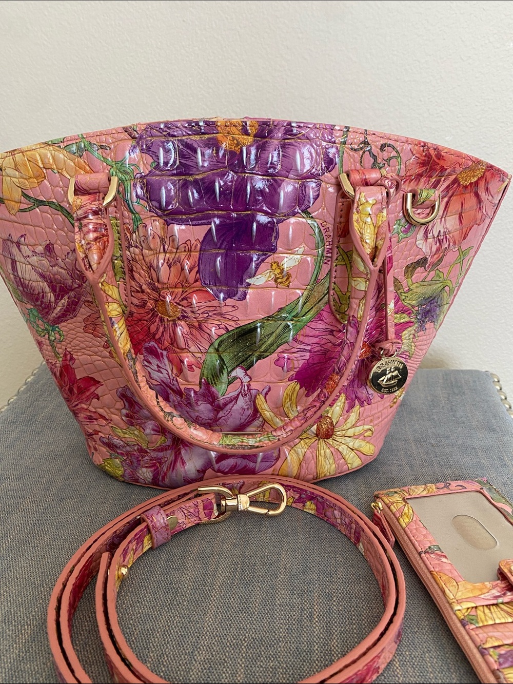 Brahmin Jenny Perennial handbag with matching credit card wallet